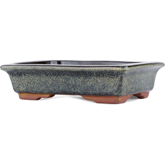 Vaso bonsai rettangolare marrone di Eime Yozan - 142 x 109 x 35 mm