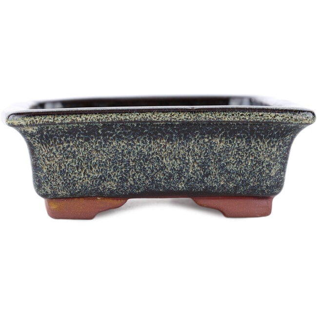 Vaso bonsai rettangolare marrone di Eime Yozan - 142 x 109 x 35 mm