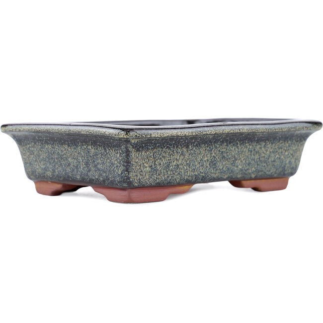 Pot à bonsaï rectangulaire marron par Eime Yozan - 142 x 109 x 35 mm