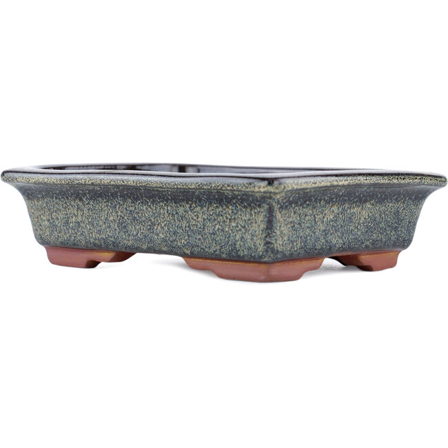 Vaso bonsai rettangolare marrone di Eime Yozan - 142 x 109 x 35 mm