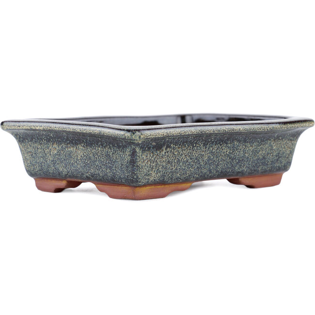 Vaso bonsai rettangolare marrone di Eime Yozan - 142 x 109 x 35 mm