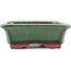 Pot à bonsaï vert rectangulaire par Eime Yozan - 142 x 109 x 35 mm