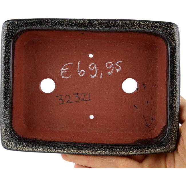 Maceta rectangular para bonsái marrón de Eime Yozan - 142 x 109 x 35 mm