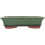 Pot à bonsaï vert rectangulaire par Eime Yozan - 142 x 109 x 35 mm