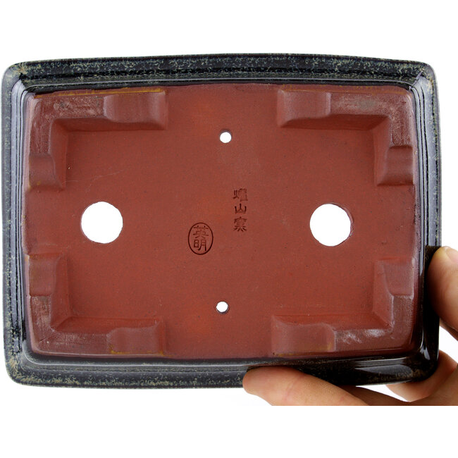 Rechteckiger brauner Bonsaitopf von Eime Yozan – 142 x 109 x 35 mm