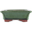 Rectangular green bonsai pot by Eime Yozan - 142 x 109 x 35 mm