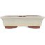 Rectangular beige bonsai pot by Eime Yozan - 142 x 109 x 35 mm