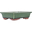 Pot à bonsaï vert rectangulaire par Eime Yozan - 142 x 109 x 35 mm