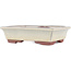 Pot à bonsaï rectangulaire beige par Eime Yozan - 142 x 109 x 35 mm