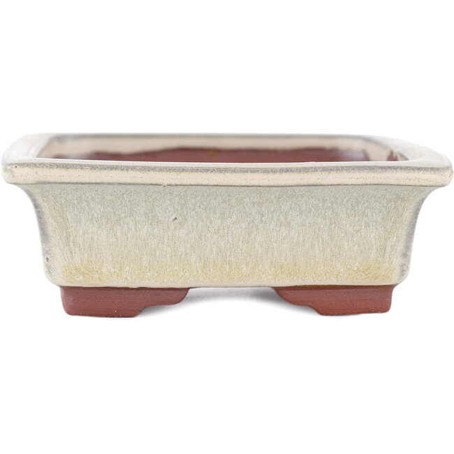 Vaso bonsai rettangolare beige di Eime Yozan - 142 x 109 x 35 mm