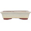 Pot à bonsaï rectangulaire beige par Eime Yozan - 142 x 109 x 35 mm