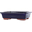 Rectangular blue bonsai pot by Eime Yozan - 142 x 109 x 35 mm