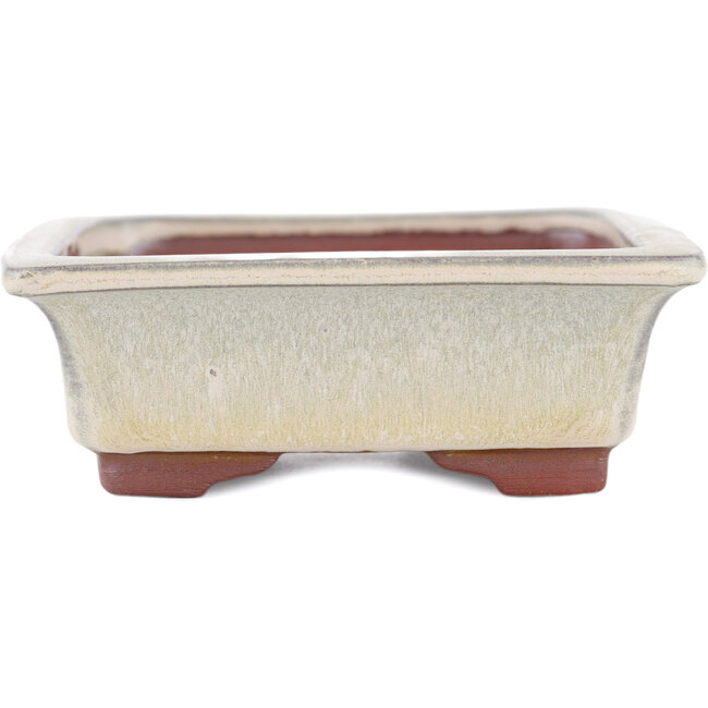 Vaso bonsai rettangolare beige di Eime Yozan - 142 x 109 x 35 mm