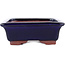 Rectangular blue bonsai pot by Eime Yozan - 142 x 109 x 35 mm