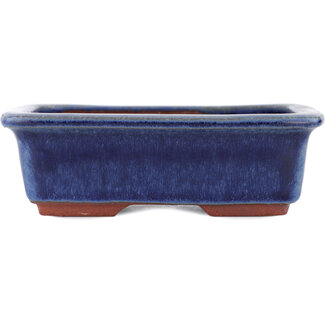  Eimei ( Yozan kiln) Blauwe bonsaipot van 125 mm van Eime Yozan, Tokoname, Japan