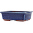 Rectangular blue bonsai pot by Eime Yozan - 125 x 95 x 37 mm