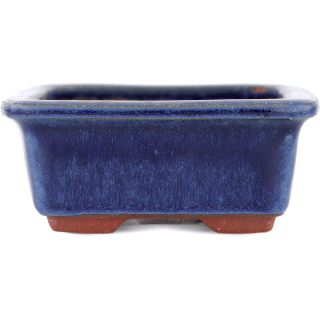 Maceta rectangular para bonsái azul de Eime Yozan - 125 x 95 x 37 mm