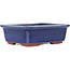 Rectangular blue bonsai pot by Eime Yozan - 125 x 95 x 37 mm