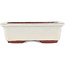 Rectangular off-white bonsai pot by Eime Yozan - 125 x 95 x 37 mm