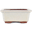 Pot à bonsaï rectangulaire blanc cassé par Eime Yozan - 125 x 95 x 37 mm