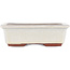 Rectangular off-white bonsai pot by Eime Yozan - 125 x 95 x 37 mm