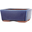 Rectangular blue bonsai pot by Eime Yozan - 177 x 152 x 74 mm