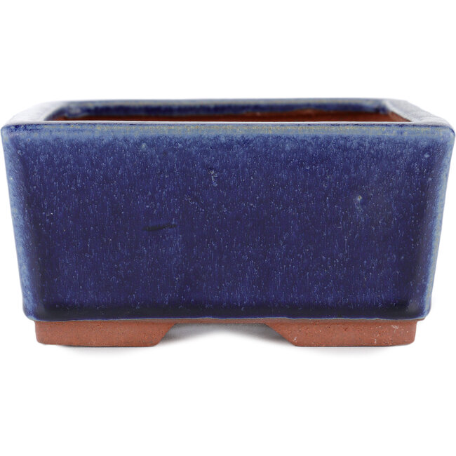 Pot à bonsaï rectangulaire bleu par Eime Yozan - 177 x 152 x 74 mm