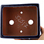 Pot à bonsaï rectangulaire bleu par Eime Yozan - 177 x 152 x 74 mm