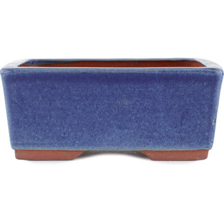  Eimei ( Yozan kiln) 177 mm blaue Bonsaischale von Eime Yozan, Tokoname, Japan