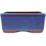 Rectangular blue bonsai pot by Eime Yozan - 177 x 152 x 74 mm