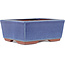 Rectangular blue bonsai pot by Eime Yozan - 177 x 152 x 74 mm