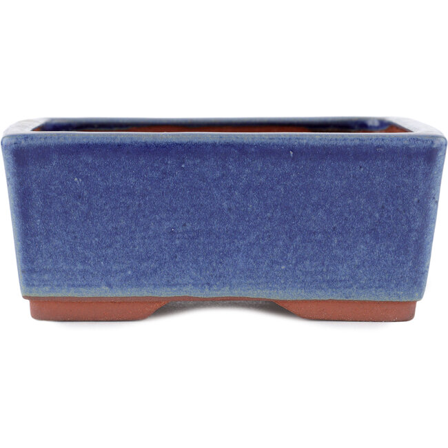Pot à bonsaï rectangulaire bleu par Eime Yozan - 177 x 152 x 74 mm