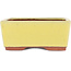 Rectangular yellow bonsai pot by Eime Yozan - 177 x 152 x 74 mm