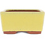 Rectangular yellow bonsai pot by Eime Yozan - 177 x 152 x 74 mm