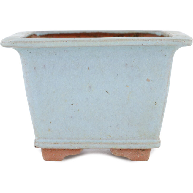 Square blue bonsai pot by Eime Yozan - 155 x 155 x 102 mm