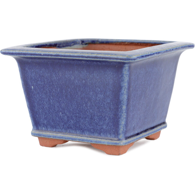 Maceta cuadrada para bonsái azul de Eime Yozan - 125 x 125 x 85 mm