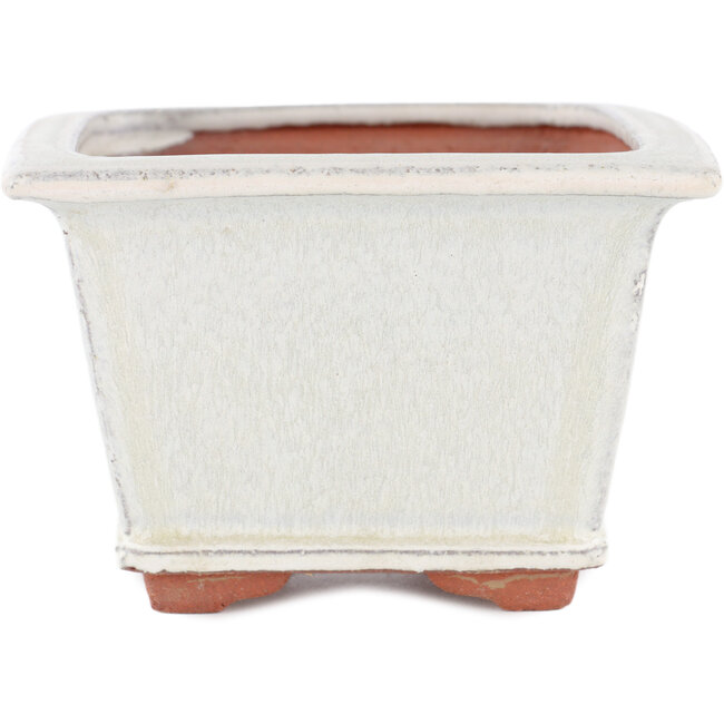 Vaso bonsai quadrato bianco sporco di Eime Yozan - 125 x 125 x 85 mm