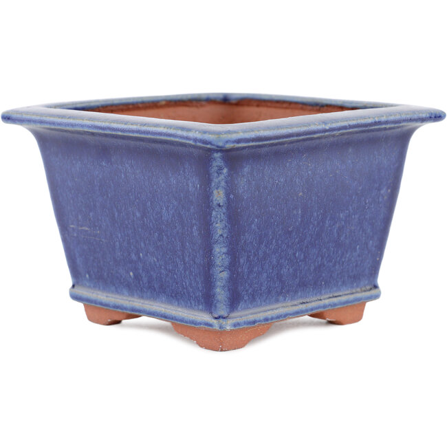 Pot à bonsaï carré bleu par Eime Yozan - 125 x 125 x 85 mm