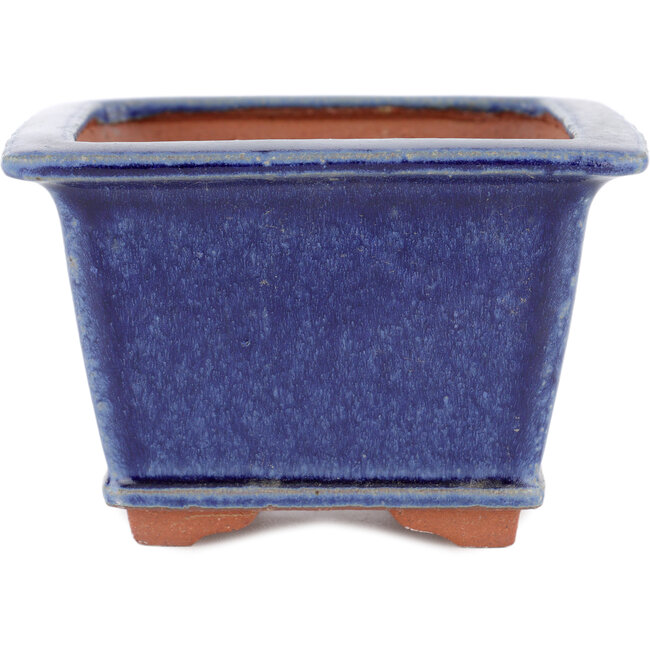 Quadratischer blauer Bonsaitopf von Eime Yozan – 125 x 125 x 85 mm