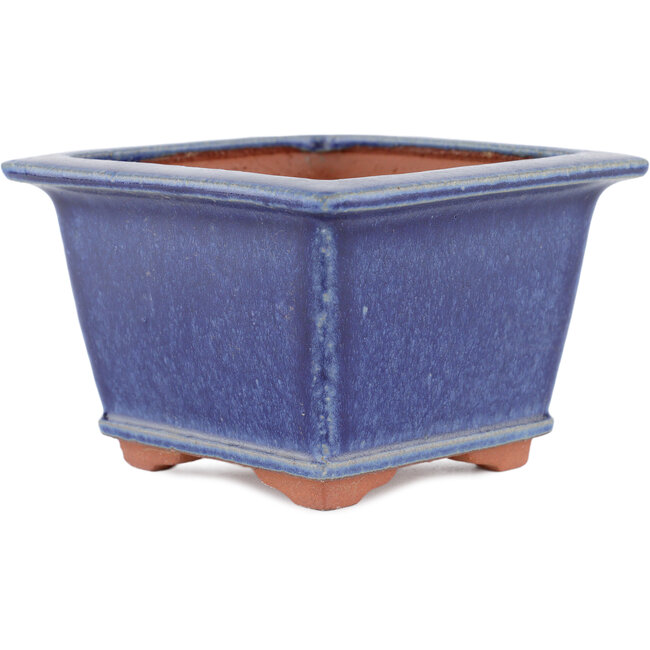 Vaso bonsai quadrato blu di Eime Yozan - 125 x 125 x 85 mm