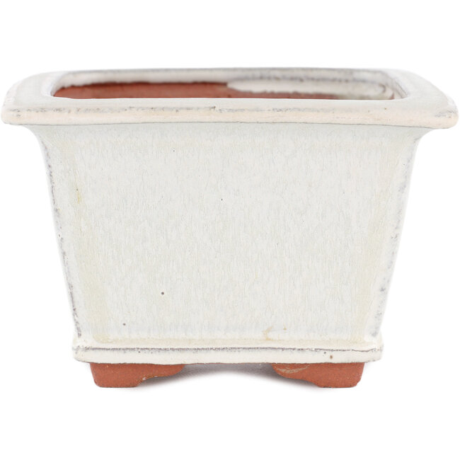 Vaso bonsai quadrato bianco sporco di Eime Yozan - 125 x 125 x 85 mm