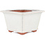 Square off-white bonsai pot by Eime Yozan - 125 x 125 x 85 mm