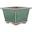 Pot à bonsaï carré vert par Eime Yozan - 125 x 125 x 85 mm