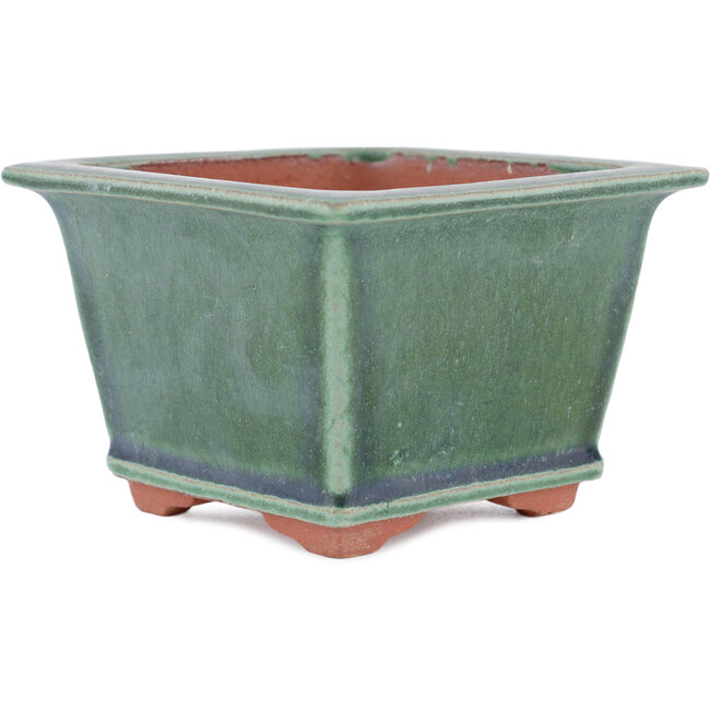 Pot à bonsaï carré vert par Eime Yozan - 125 x 125 x 85 mm