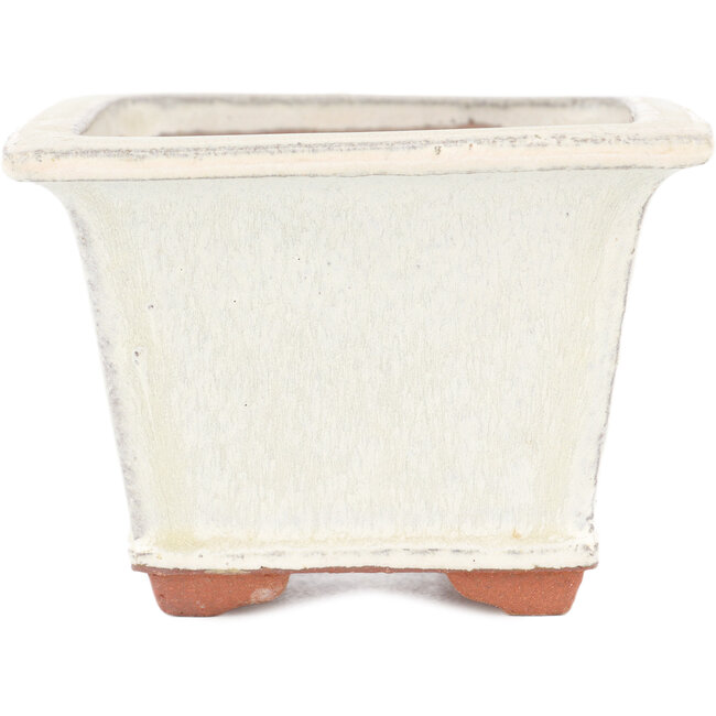 Vaso bonsai quadrato bianco sporco di Eime Yozan - 105 x 105 x 70 mm