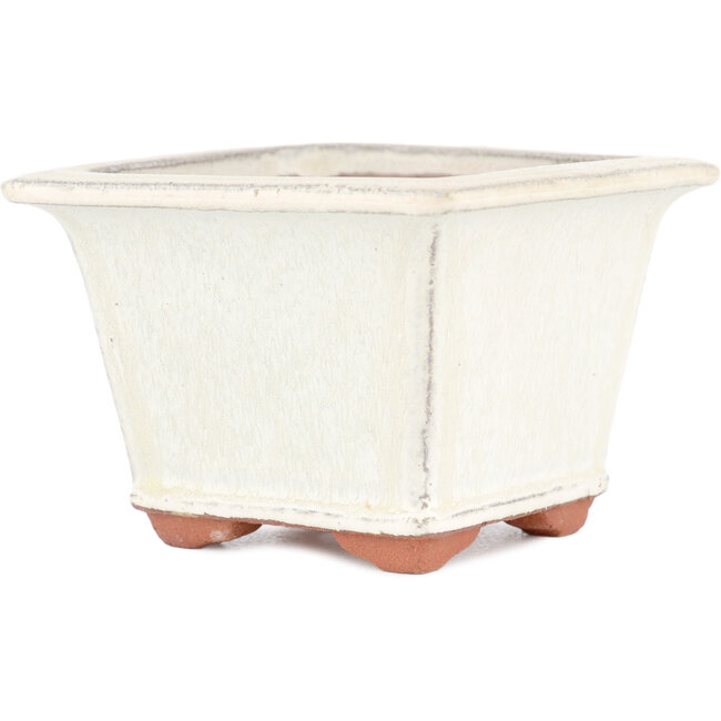 Maceta para bonsai cuadrada blanco roto de Eime Yozan - 105 x 105 x 70 mm