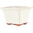 Square off-white bonsai pot by Eime Yozan - 105 x 105 x 70 mm