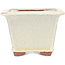 Vierkante gebroken witte bonsaipot van Eime Yozan - 105 x 105 x 70 mm