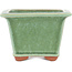 Square green bonsai pot by Eime Yozan - 105 x 105 x 70 mm