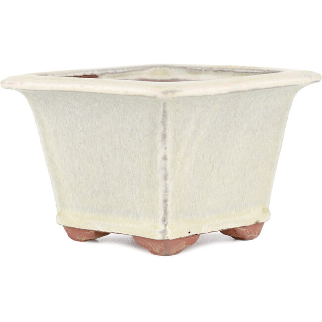 Maceta para bonsai cuadrada blanco roto de Eime Yozan - 105 x 105 x 70 mm